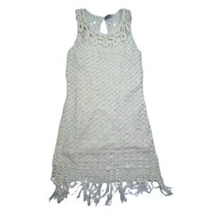 Abbeline Knit Tassels Hollow Out Lined Short Dress Size Medium Sleeveless Dress